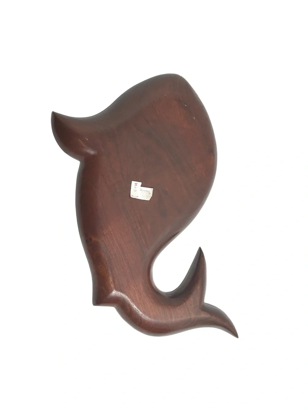 Vintage Mid-Century Modern Wooden Whale Shaped Serving Tray